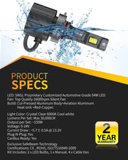 SNGL 9006 LED headlight bulbs for 2002 Chevy malibu suitable for extreme environments with IP67 Rain-Resistant Build 
