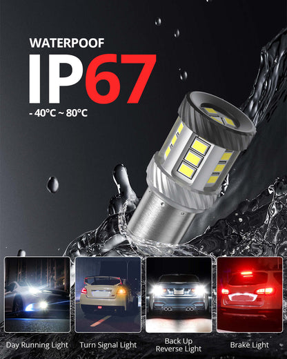 SNGL 1156 LED Bulb White for Backup Reverse Lights, DRL, Tail Lights | 2 Bulbs