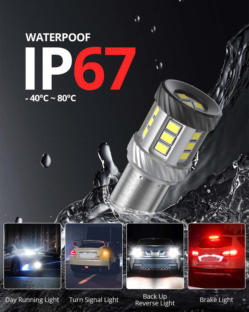 SNGL 1156 LED Bulb White for Backup Reverse Lights, DRL, Tail Lights | 2 Bulbs