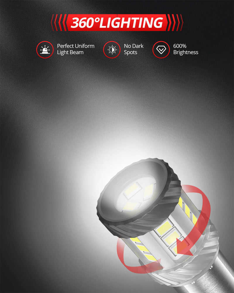 SNGL 1156 LED Bulb White for Backup Reverse Lights, DRL, Tail Lights | 2 Bulbs