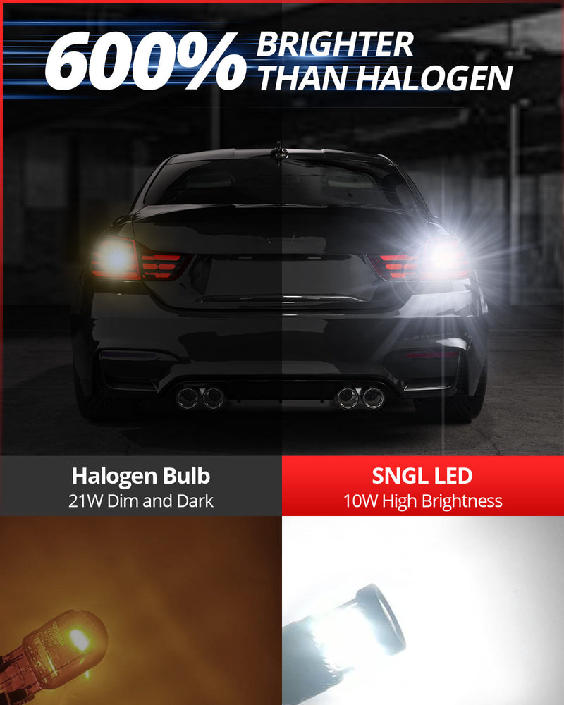 SNGL 1156 LED Bulb White for Backup Reverse Lights, DRL, Tail Lights | 2 Bulbs