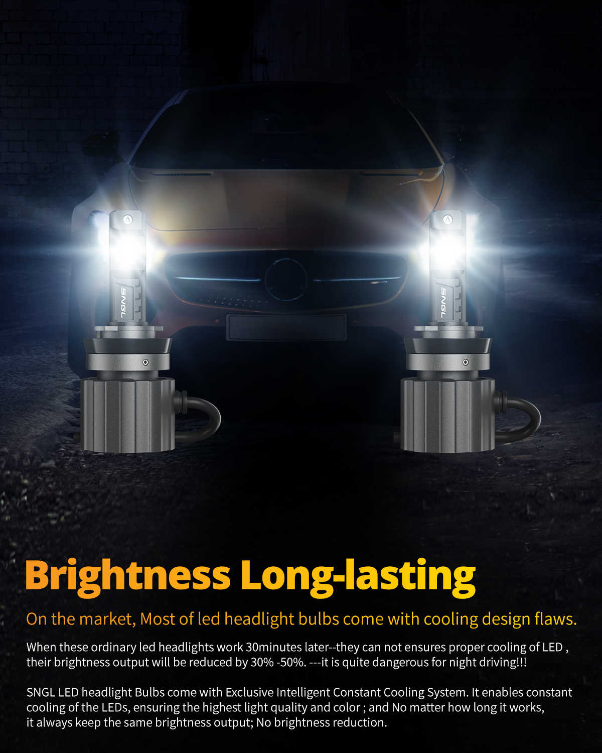 SNGL H11 bulbs for 2007 Tundra headlight bulb brightness long-lasting for 50000Hr lifespan