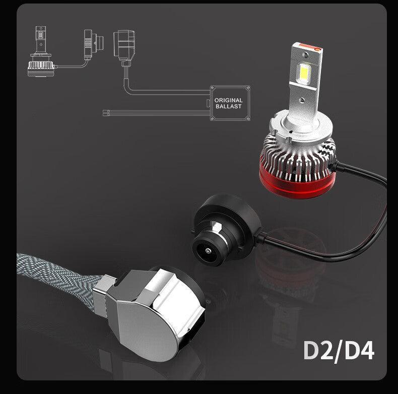 SNGL D2S D2R LED Headlight Bulbs Conversion Kit 6000K Canbus Plug-and-Play. - SNGL LIGHTING