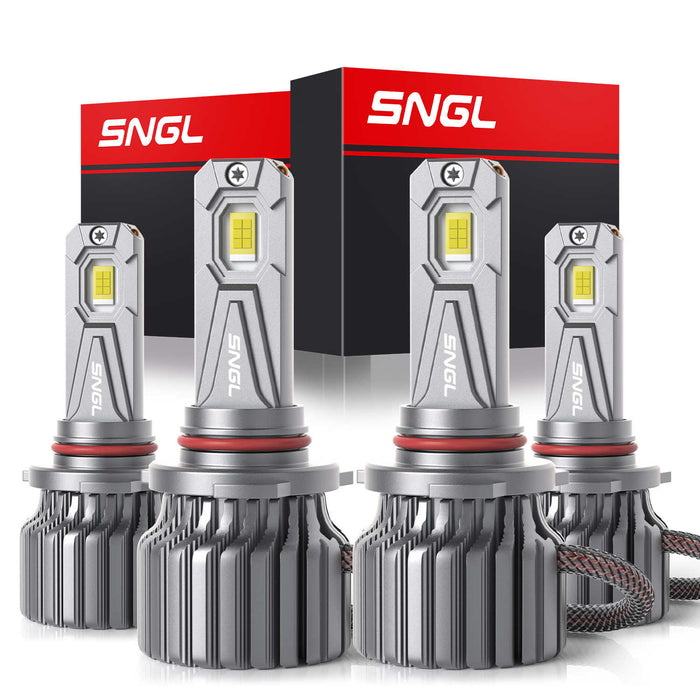 SNGL 9005 9006 LED Headlight Bulbs Combo 200W 60000LM White SH50M Series| 4 Bulbs