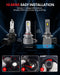 SNGL 9005 and 9006 led headlight bulbs plug-and-play for 10 mins easy installation