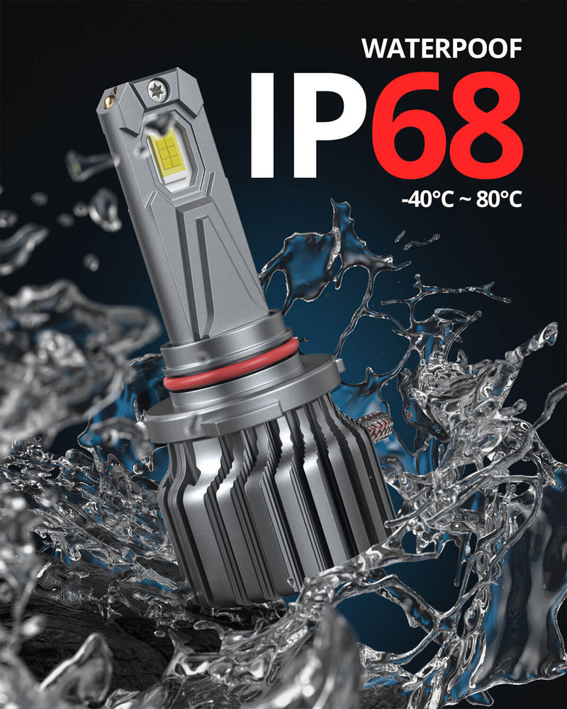 SNGL 9005 9006 led headlights are IP68 waterproof