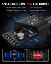 SNGL 9006 bulb with 70W LED driver,comes with error-free and no flicker