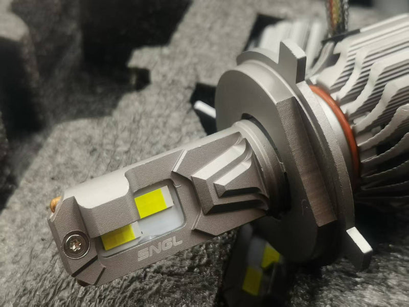 SNGL H19 LED low beam bulbs provide a truly 10,000 lumens and 6500k cool white light