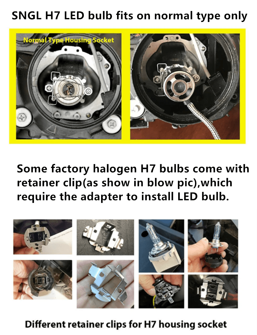 SNGL Brightest H7 LED Bulbs For Projector Headlight 140W 6000K