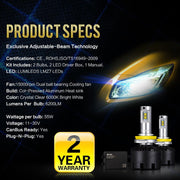 SNGL 9005 HB3 LED bulb comes with 6000K bright white and 6200LM