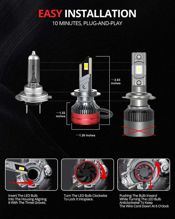 SNGL LED h7 light bulb for 2016 chevy malibu headlight bulb