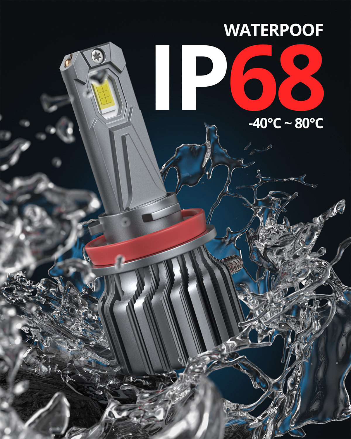 SNGL H11 H8 H9 led light bulbs is IP68 waterproof