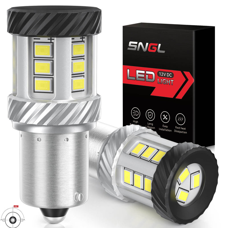 SNGL 1156 LED Bulb White for Backup Reverse Lights, DRL, Tail Lights | 2 Bulbs
