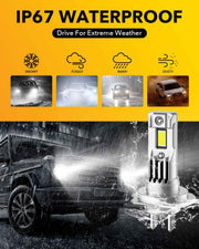 SNGL H7 headlamp bulb 6000k white with IP67 waterproof 