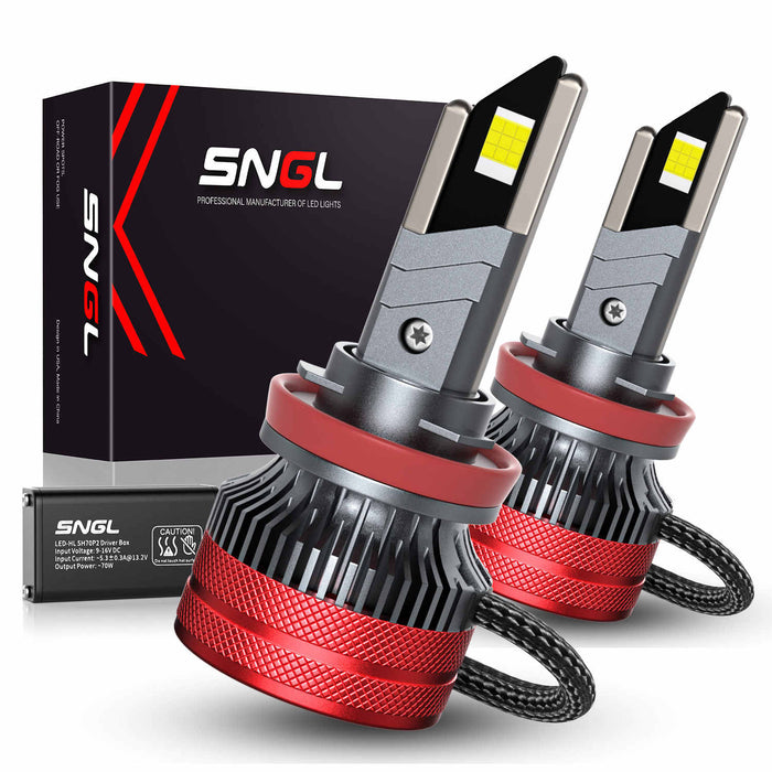 SNGL Brightest H11 LED Bulbs For Projector Headlights 140W 6000K White - SNGL LIGHTING