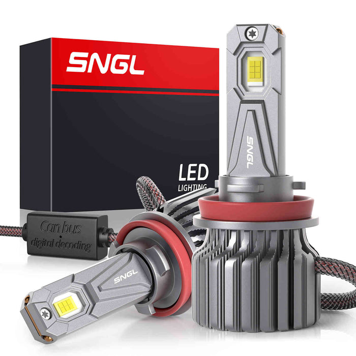 SNGL H11/H8/H9/H16 LED Headlight Bulbs 100W 12V DC/AC 6500K White SH50M Series| 2 Bulbs