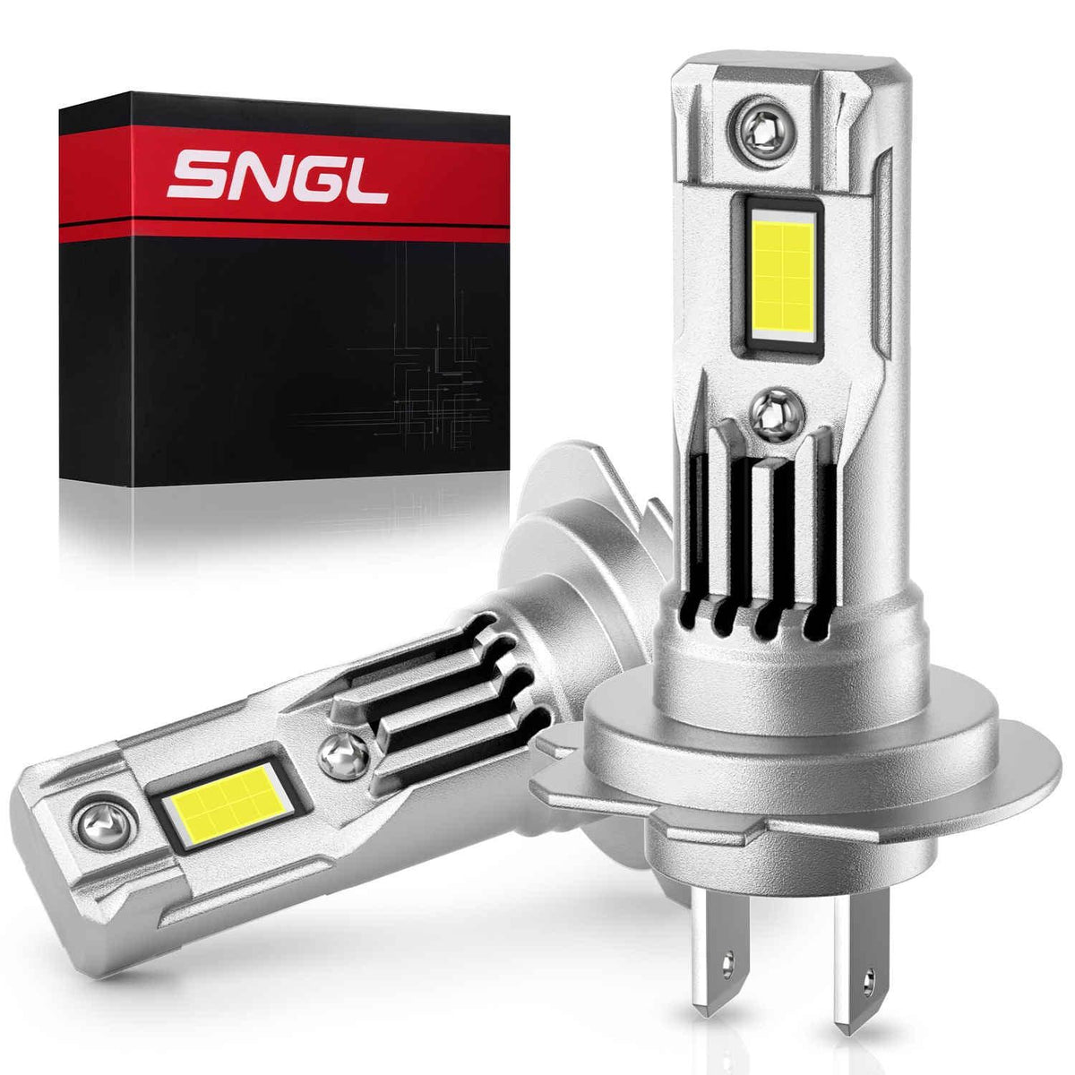 Sngl H7 LED Headlight Bulb 6000K White, 1:1 Size No Adapter Required