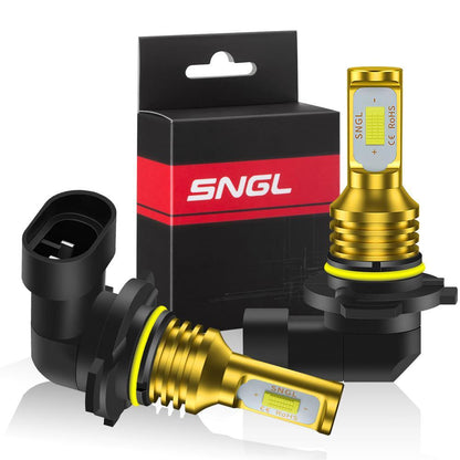 SNGL HB3 9005 LED Daytime Running Lights 12V 6000k White DRL or Fog Light Bulb Lamp Replacement 3600LM Plug-and-Play (Pack of 2) - SNGLlighting 