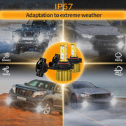 SNGL 5202 LED Fog Light Bulbs 5201 PS19W PS24W 9009 12085 Halogen DRL Bulb Replacement, 6000k White 6800LM, 40W High Power - SNGLlighting 