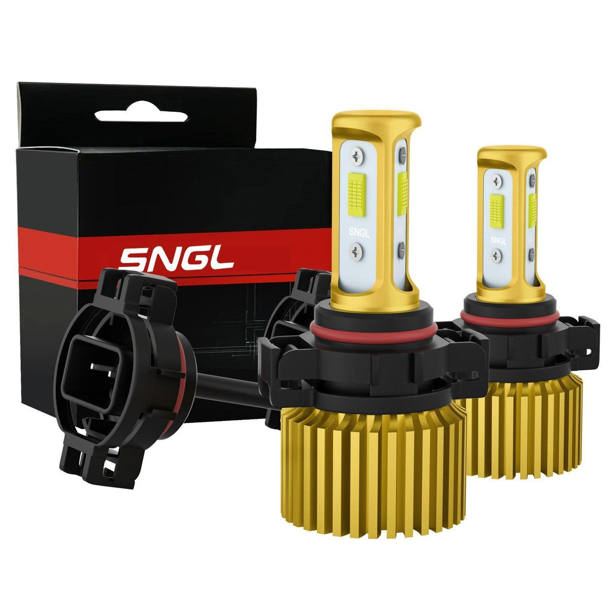 SNGL 5202 LED Fog Light Bulbs 5201 PS19W PS24W 9009 12085 Halogen DRL Bulb Replacement, 6000k White 6800LM, 40W High Power - SNGLlighting 