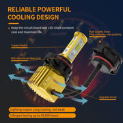 SNGL 5202 LED Fog Light Bulbs 5201 PS19W PS24W 9009 12085 Halogen DRL Bulb Replacement, 6000k White 6800LM, 40W High Power - SNGLlighting 