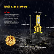 SNGL HB4 9006 LED Fog Light Bulbs Yellow 3000k Extremely Bright High Power DRL Lamp IP67 3600LM Plug-and-Play (Pack of 2) - SNGLlighting 