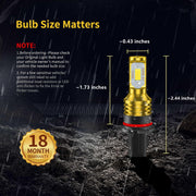 SNGL P13W LED Bulbs yellow 3000k for Halogen Daytime Running Lights DRL or Fog Light Lamp Replacement Plug-and-Play 3600LM  (Pack of 2) - SNGLlighting 