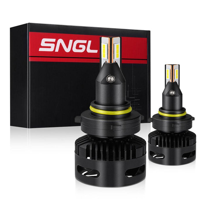 SNGL Projector-Specific Version 9005 LED Headlight Bulbs High and Low Beam Conversion Kit Max 15200LM 6000K Xenon White - SNGLlighting 