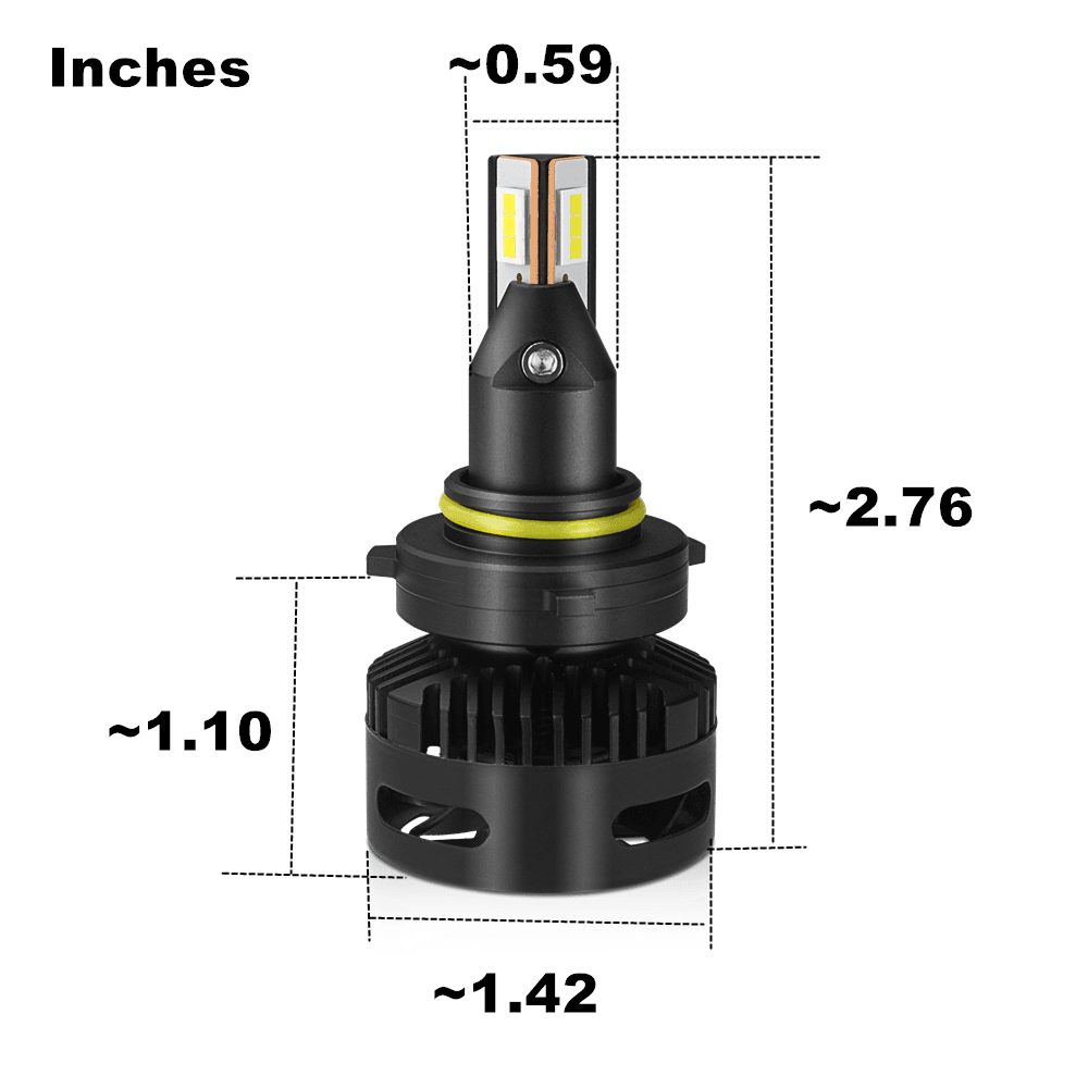 SNGL Projector-Specific Version 9005 LED Headlight Bulbs High and Low Beam Conversion Kit Max 15200LM 6000K Xenon White - SNGLlighting 