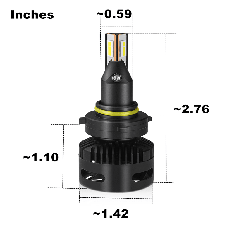 SNGL Projector-Specific Version 9006 LED Headlight Bulbs Low Beam Conversion Kit Max 15200LM 6000K Xenon White - SNGLlighting 