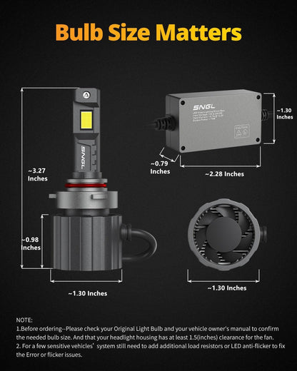 SNGL 9012 headlight size