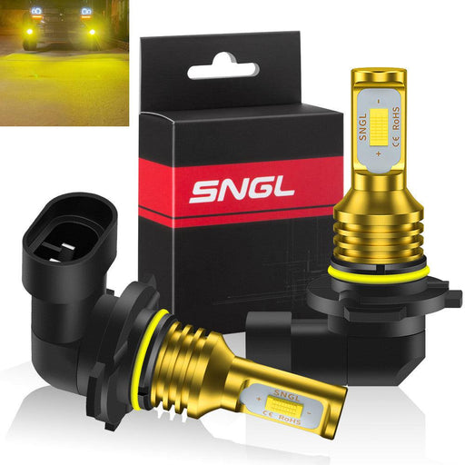 SNGL HB3 9005 LED Fog Light Bulb Yellow 3000K, 12V Daytime Running Lights DRL Replacement 3600LM Plug-and-Play (Pack of 2) - SNGLlighting 