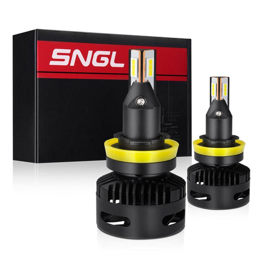SNGL Projector-Specific Version H11 LED Headlight Bulb Low Beam Conversion Kit Max 15200LM 6000K Xenon White - SNGLlighting 