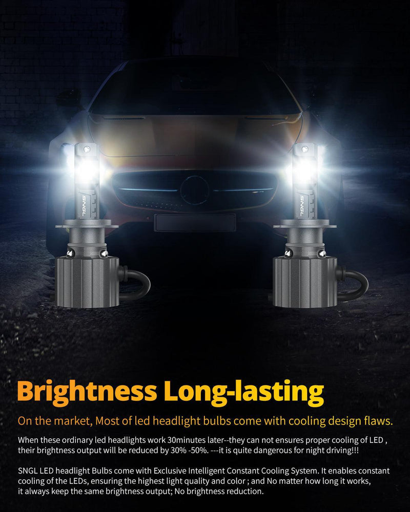 Energy-efficient SNGL LED headlamp H7 with long-lasting performance