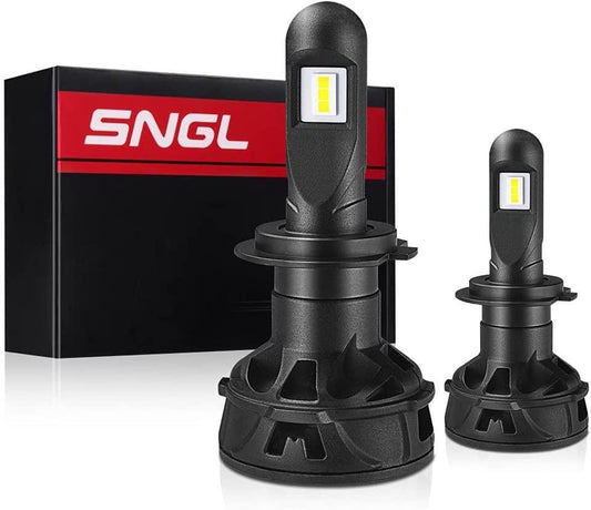 SNGL H7 LED Headlight Bulb Low or High Beam 15200LM 110W 6000K Xenon White, Adjustable Beam, Super Bright, 2Year Warranty - SNGLlighting 