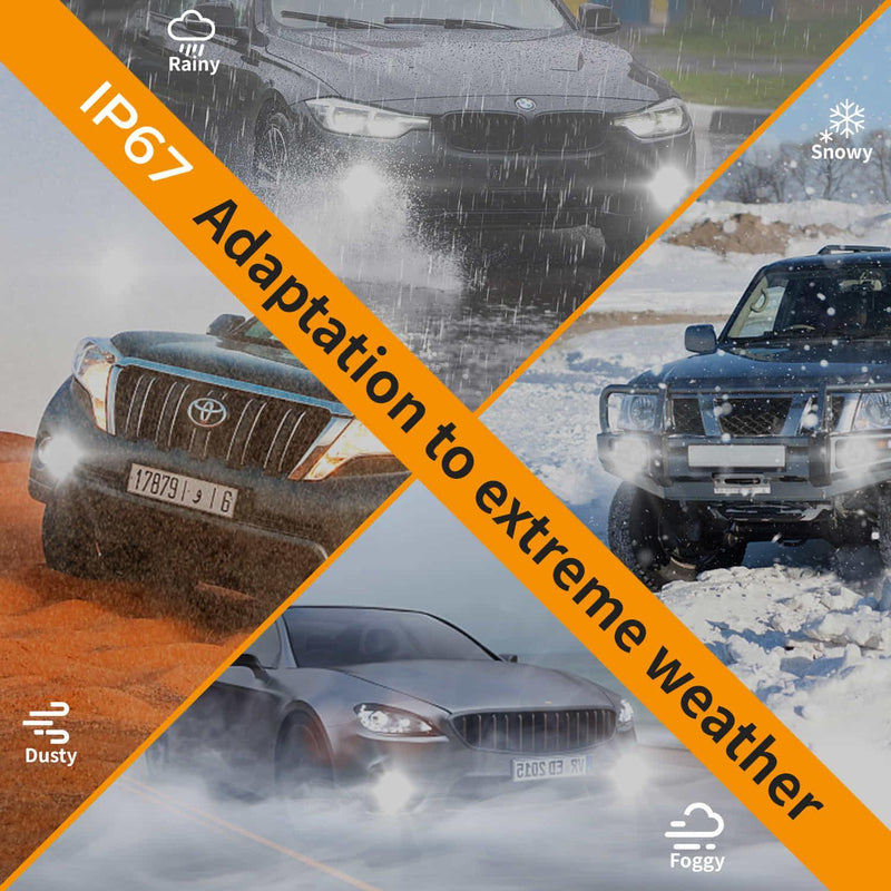 SNGL 12278 PSX26W LED Fog Lights 6000K Xenon White, 6400LM, Halogen Bulb DRL Replacement , Plug-and-Play , Super Bright (Pack of 2) - SNGLlighting 