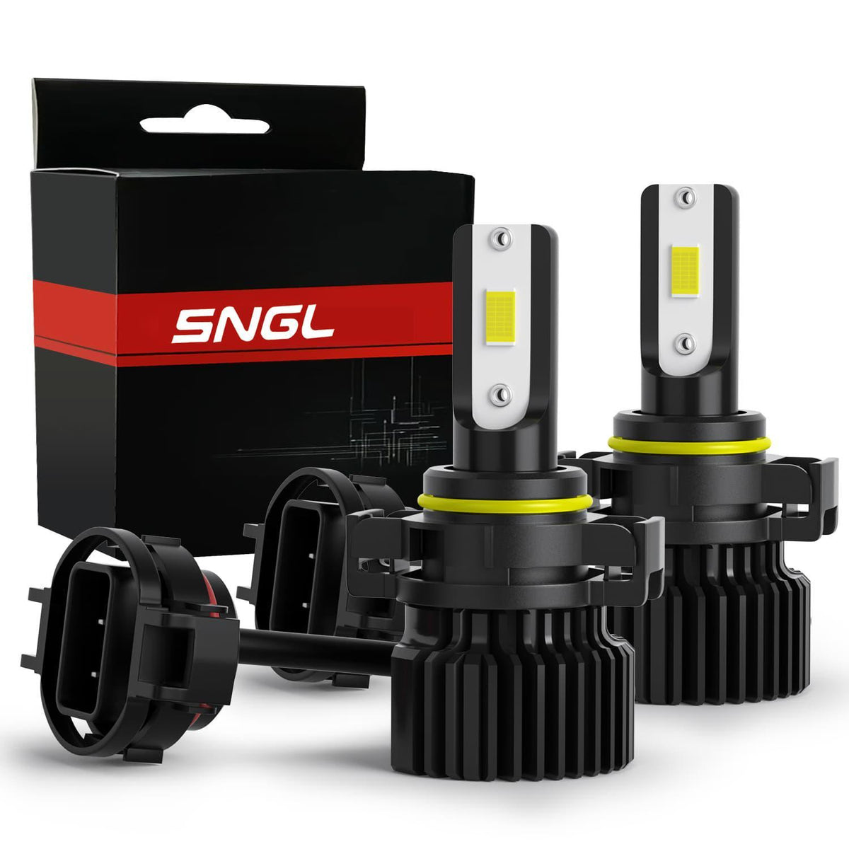 SNGL 5202 LED Fog Light Bulbs 6000K White 6400LM, 5201 PS19W PS24W 12085 Halogen Bulb DRL Replacement Super Bright (Pack of 2) - SNGLlighting 