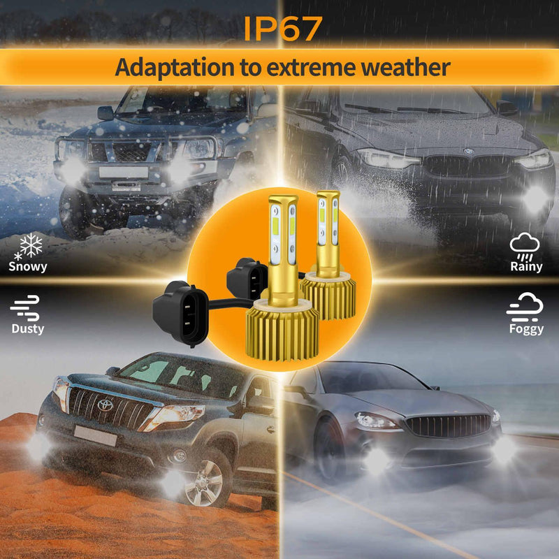 SNGL 881 LED Fog Light Bulb 6000k White, 6800LM 40W, 889, 862, 886, 889, 894, 896, 898 LED Bulb DRL Replacement Error Free (pack of 2) - SNGLlighting 