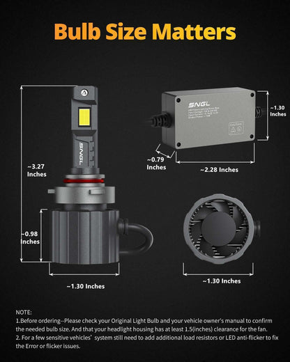 SNGL HB4 9006 light bulb size