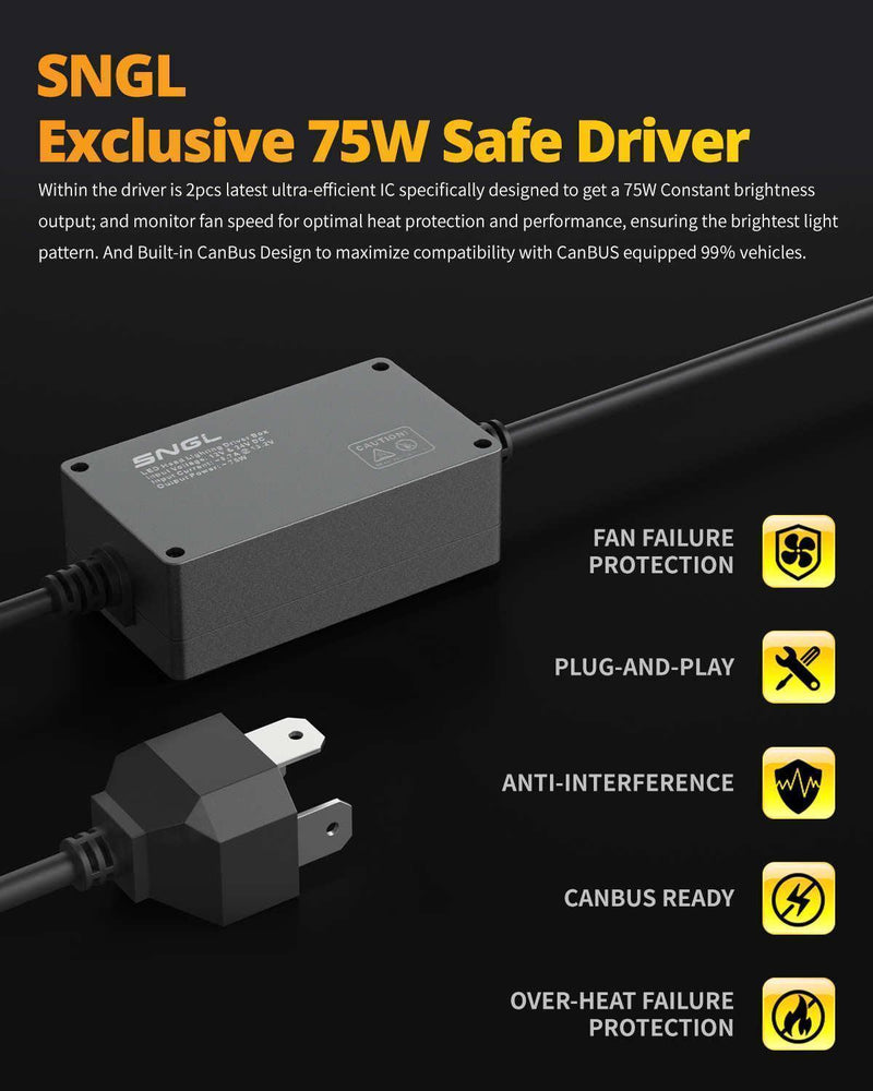 SNGL H4 LED lamps High and Low Beam, easy installation and canbus ready