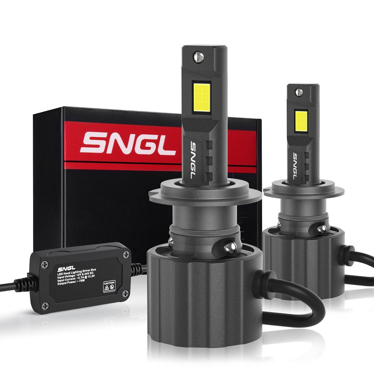 SNGL H7 LED Headlight Bulbs,150W 34000LM 850% Brighter, 6000K White 