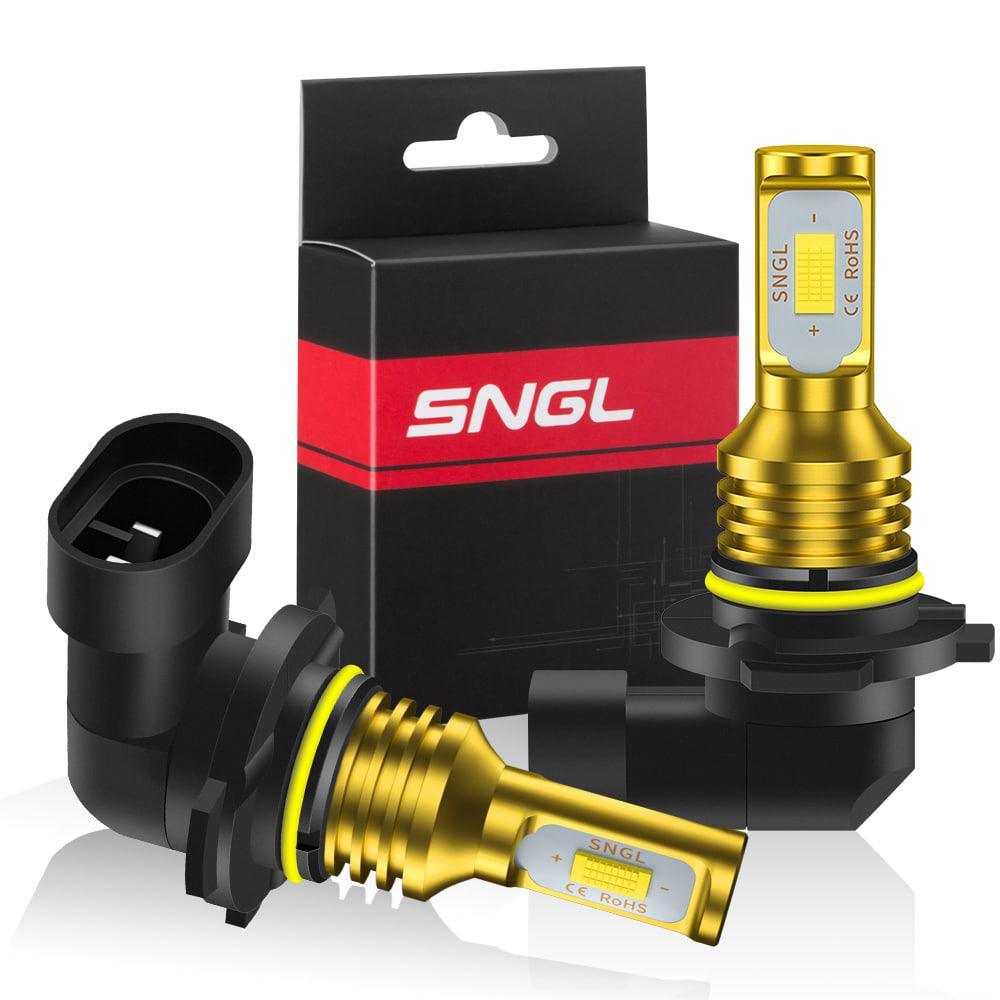SNGL 9145 9140 H10 LED Fog Light Bulbs Yellow 3000k PY20D 9040 9045 LED Bulbs DRL High Power 3600LM Plug-and-Play (Pack of 2) - SNGLlighting 