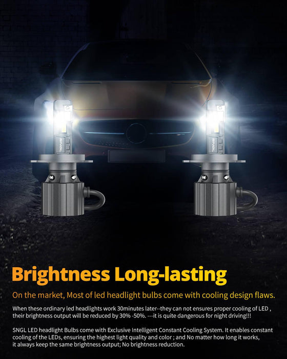 SNGL 9003 H4 Bombillas de LED Luz alta y baja para motocicleta de — SNGLlighting