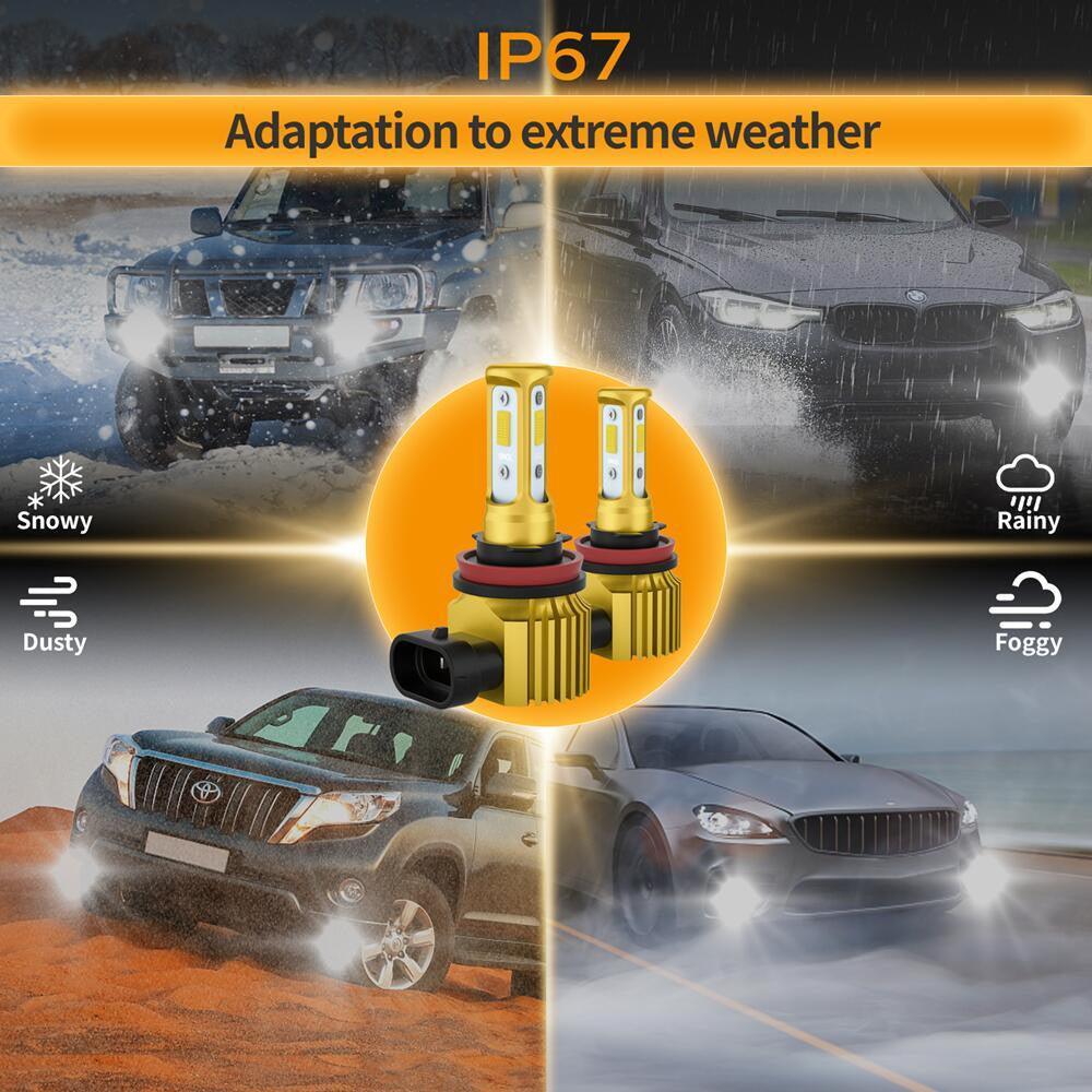 SNGL H8 H16 H11 Yellow LED Fog Light Bulb Amber 3000k 6800LM 40W High Power Halogen Bulbs Lamp Replacement 2pcs - SNGLlighting 