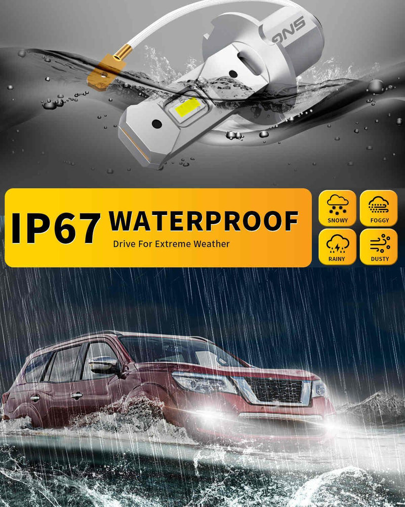 SNGL Upgraded H3 LED Fog Light Bulb, 6000K Xenon White, 320% Brighter, Plug-and-Play, H3 LED Bulb for Fog Lamp, DRL Replacement, Pack of 2 - SNGLlighting 