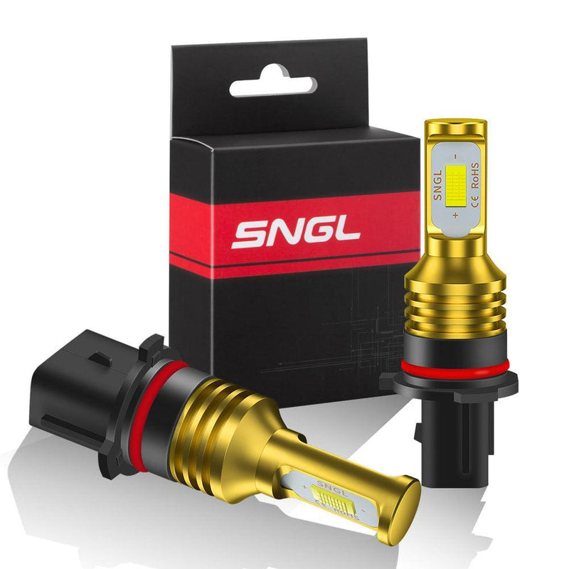 SNGL P13W LED Bulbs 6000k White for Daytime Running Lights/DRL or Fog Light Bulb Lamp Replacement Extremely Bright (Pack of 2) - SNGLlighting 