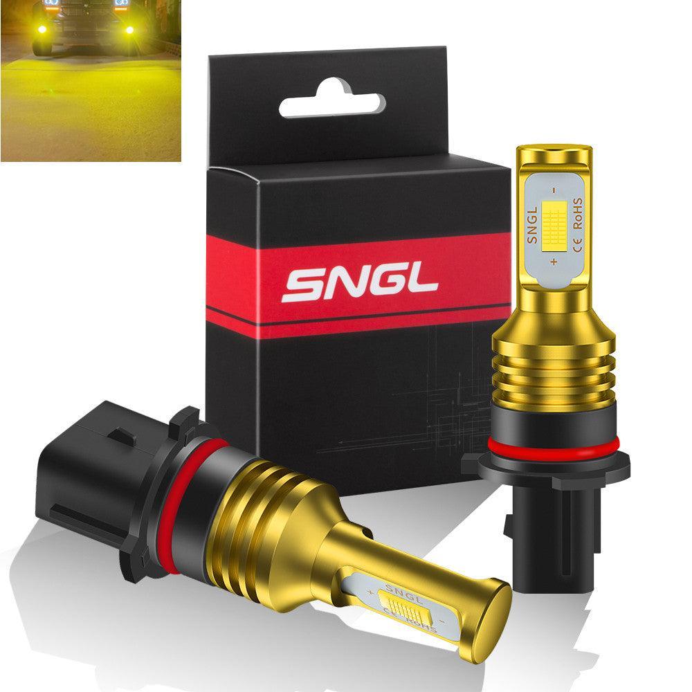 SNGL P13W LED Bulbs yellow 3000k for Halogen Daytime Running Lights DRL or Fog Light Lamp Replacement Plug-and-Play 3600LM  (Pack of 2) - SNGLlighting 